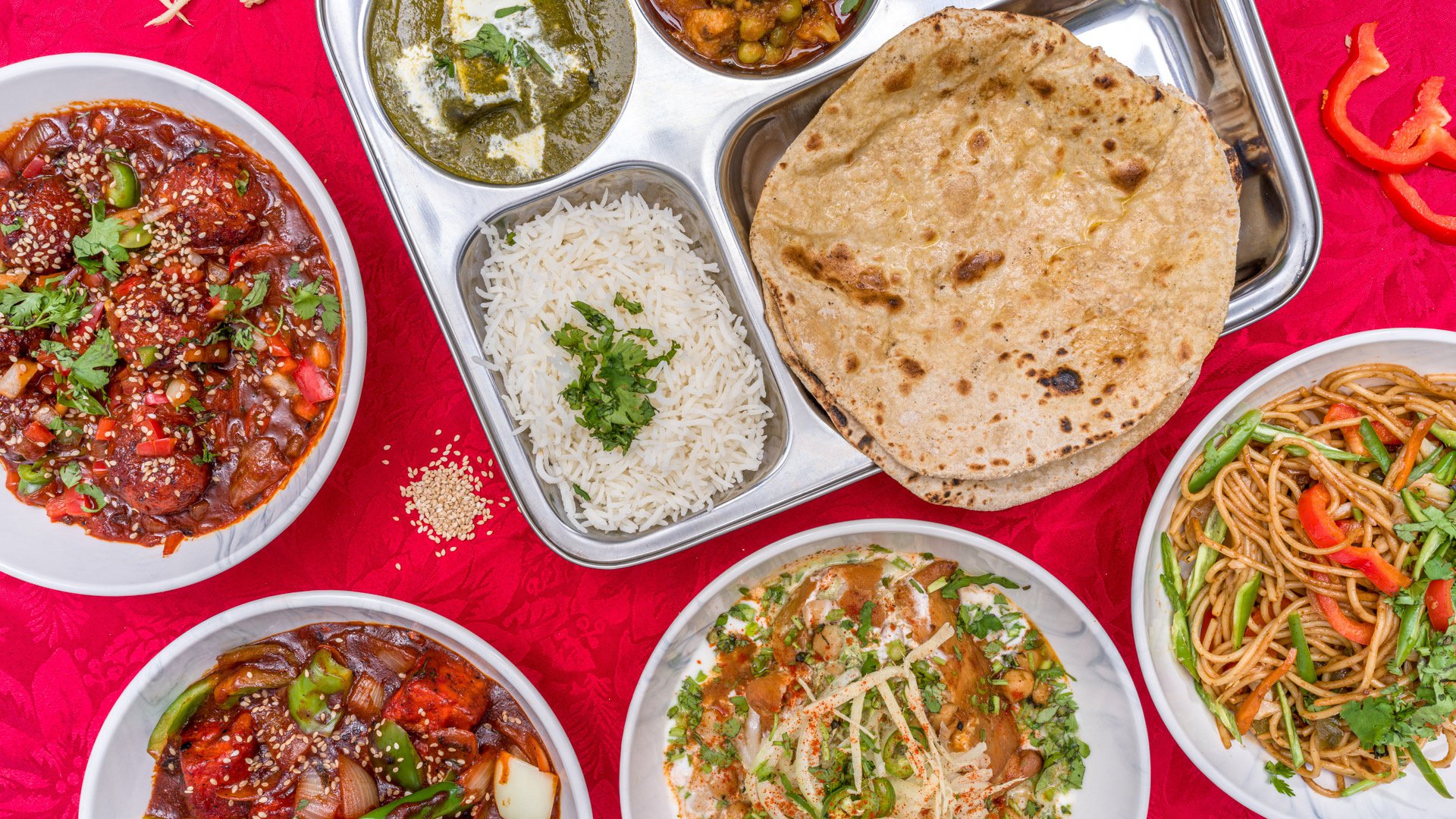 Delhi Hut home-style Indian meal spread